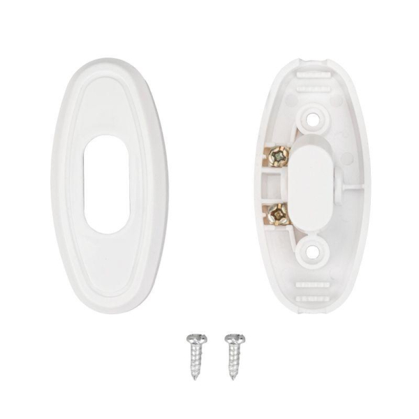 Выключатель-кнопка 250V 6А ON-OFF белый на электропровод (для настольной лампы / для бра) REXANT