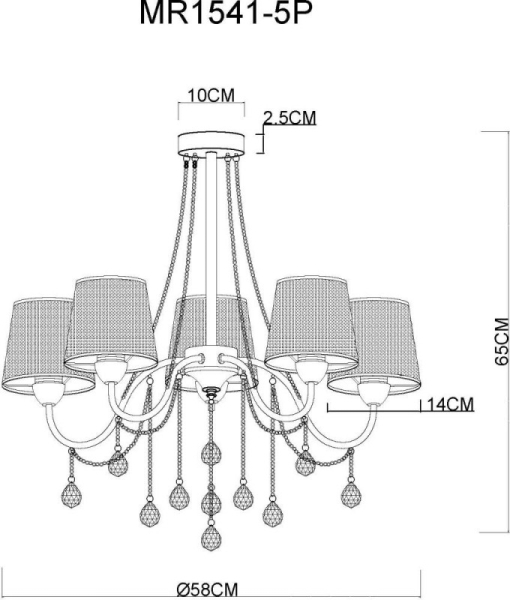 Люстра на штанге MyFar MR1541-5P