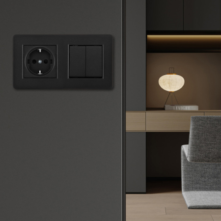 Розетка Arte Milano SET16-2-40-1-30-2 black