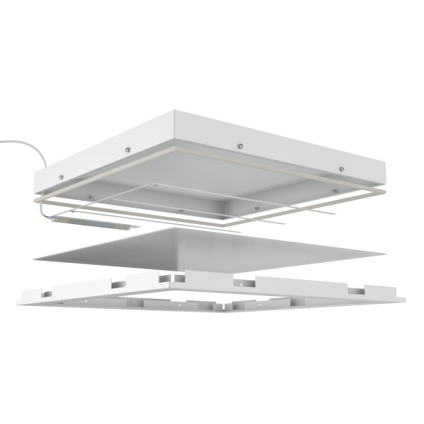 Clip-In Standart 600x600x60 100Вт 3000К IP54 Матовое закаленное стекло