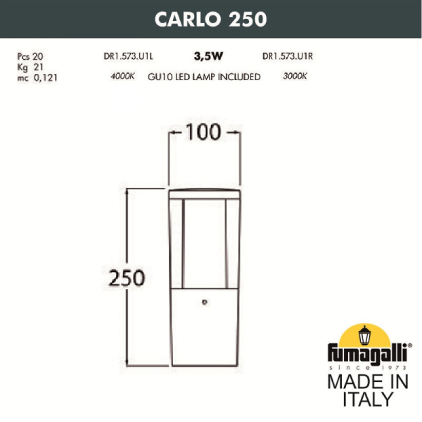 Садово-парковый светильник Fumagalli DR1.573.000.AXU1L