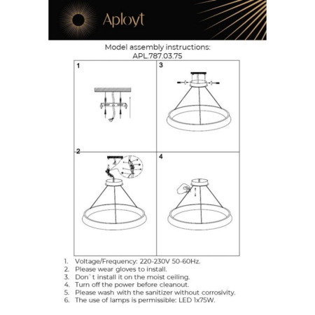 Подвесной светильник APLOYT APL.787.03.75