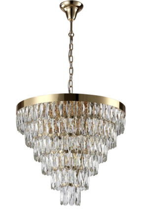 Каскадная люстра Crystal Lux ABIGAIL SP-PL15 D620 GOLD/TRANSPARENT