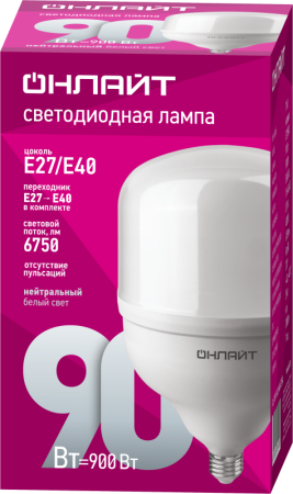 Лампа светодиодная высокомощная 82 908 OLL-T160-90-230-840-E27E40 90Вт 4000К нейтр. бел. E27/E40 ОНЛАЙТ 82908