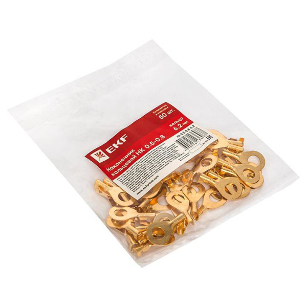 Наконечник кольцевой НК 0.5-0.8 кольцо 6.2мм (уп.50шт) EKF nk-0.5-0.8-6.2