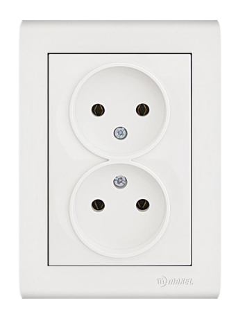 Розетка 2-м Manolya без заземл. бел. Makel 41001017