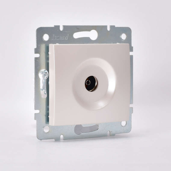 Розетка телевизионная проходная TV СП Karina механизм жемчуж./бел. перламутр. LEZARD 707-3088-129