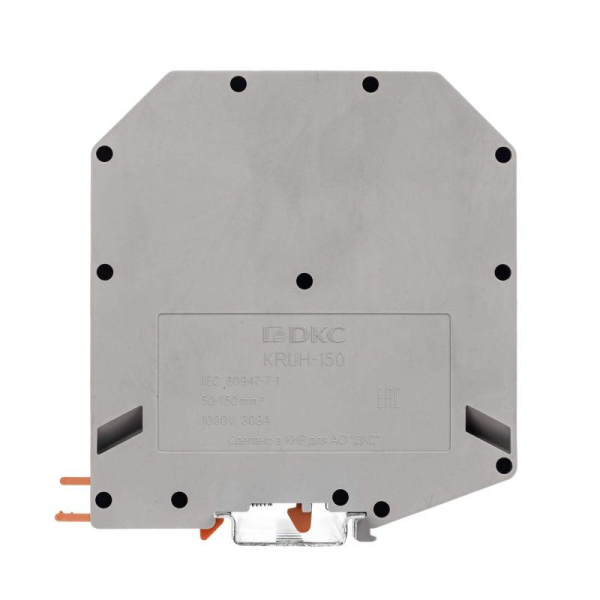 Клемма проходная винтовой зажим 2 точки подключения 150кв.мм сер. DKC KRUH-150