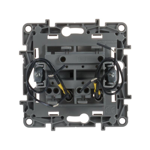 Выключатель 2-кл. СП Etika 10А IP20 250В 10AX с подсветкой/индикацией авт. зажимы механизм антрацит IEK 672604