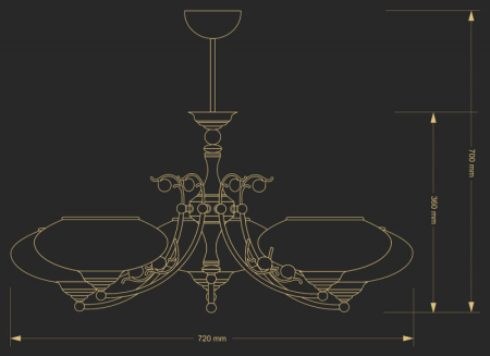 Люстра на штанге Kutek CAS-ZW-5(P)