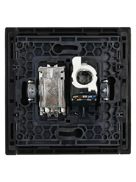 Розетка 2-м TV+RJ45 кат.5E FORTE&PIANO FP136 черн. IEK FP-AK20-1-K02