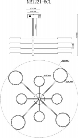 Люстра на штанге MyFar MR1221-8CL