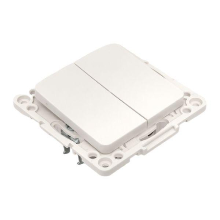 Переключатель проходной 2-кл. Стокгольм 10А винтов. клеммы механизм бел. PROxima EKF EYV10-027-20