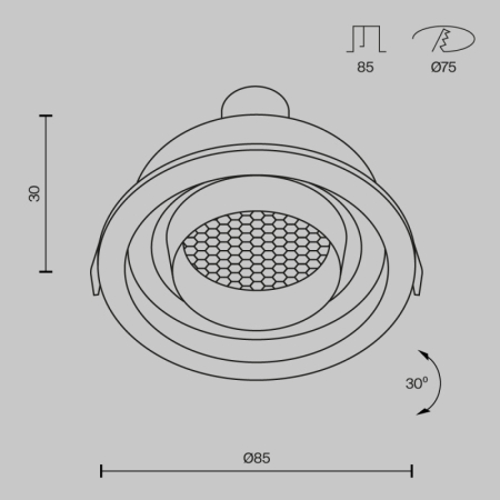 Встраиваемый светильник Maytoni Technical DL113-GU10-01-RD-B
