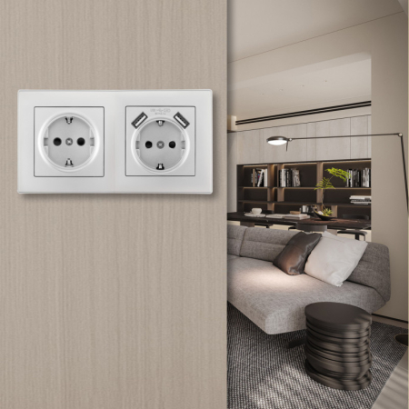 Розетка Arte Milano SET06-2-47-1-40-1 silver