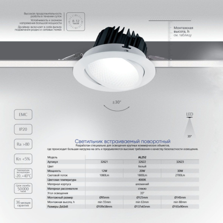 Светильник Downlight Feron 32621