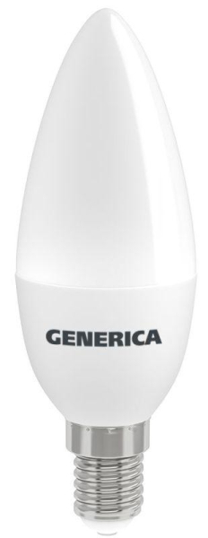 Лампа светодиодная C35 12Вт свеча 6500К E14 230В GENERICA LL-C35-12-230-65-E14-G