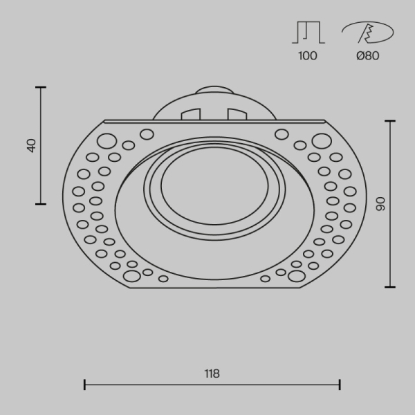 Встраиваемый светильник Maytoni Technical DL042-01-RD-B