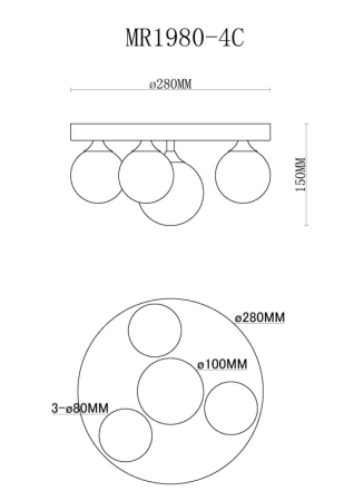 Накладная люстра MyFar MR1980-4C