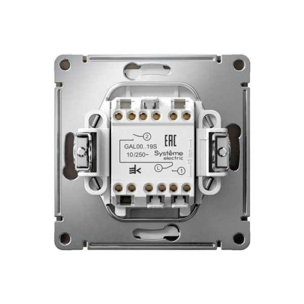 Выключатель для жалюзи 2-кл. ArtGallery 2х (сх. 4) 10А быстрозажим. клем. механизм мокко SE GAL000619S