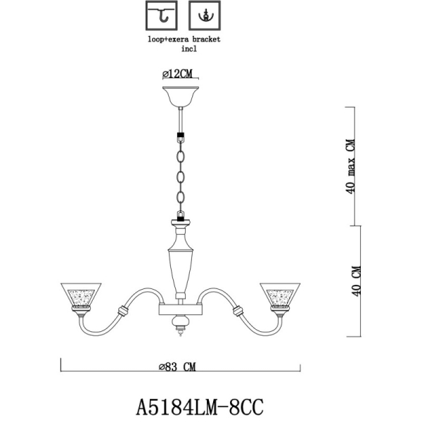 Подвесная люстра ARTE Lamp A5184LM-8CC