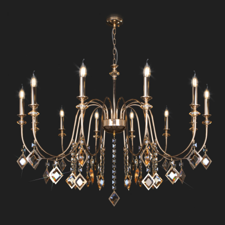 Подвесная люстра Eurosvet 10120/12 золото/тонированный хрусталь Strotskis Sm