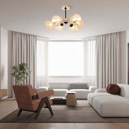 Люстра на штанге Arte Milano 329007/3+3 GD.BK