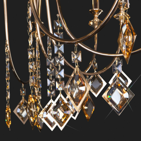 Подвесная люстра Eurosvet 10120/12 золото/тонированный хрусталь Strotskis Sm