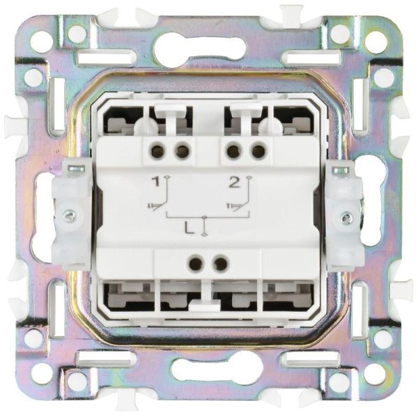 Выключатель жалюзи SKANDY 10А SK-V12N никель IEK SK-V15-0-10-K50
