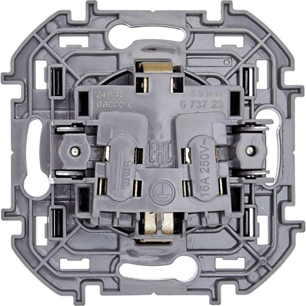 Розетка 1-м СП Inspiria 16А IP20 250В 2P+E немецк. стандарт механизм антрацит IEK 673723