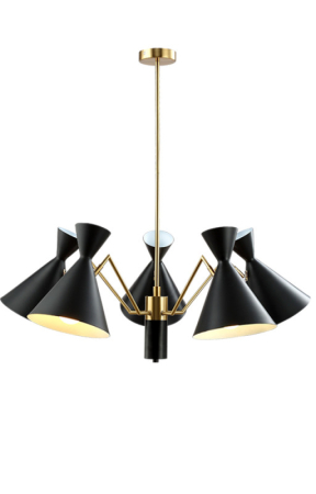 Люстра на штанге Crystal Lux JOVEN SP5 GOLD/BLACK