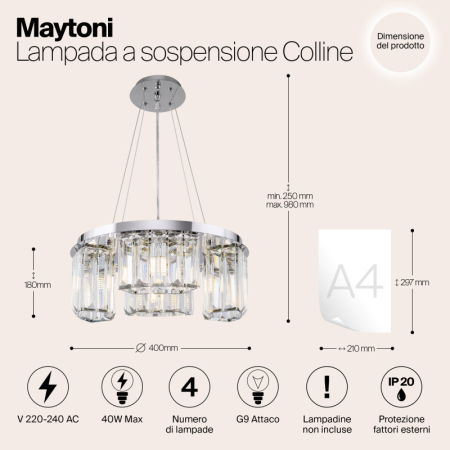 Подвесная люстра Maytoni MOD083PL-04CH