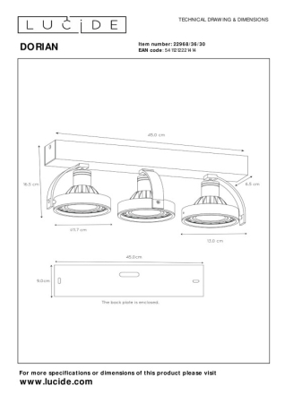 Спот LUCIDE 22968/36/30
