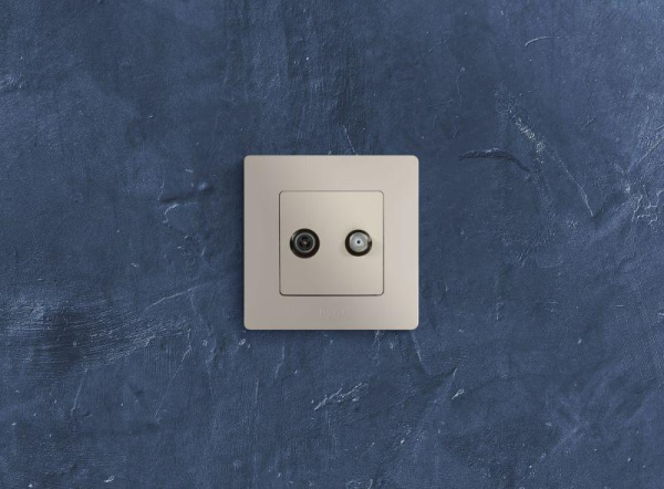 Розетка телевизионная TV/SAT СП Etika двухкабельная механизм сл. кость IEK 672357