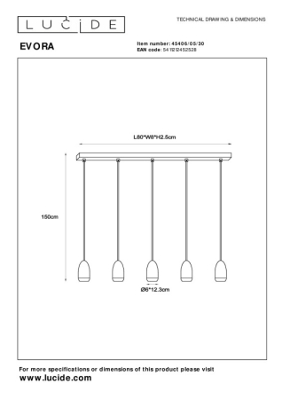 Подвесной светильник LUCIDE 45406/05/30