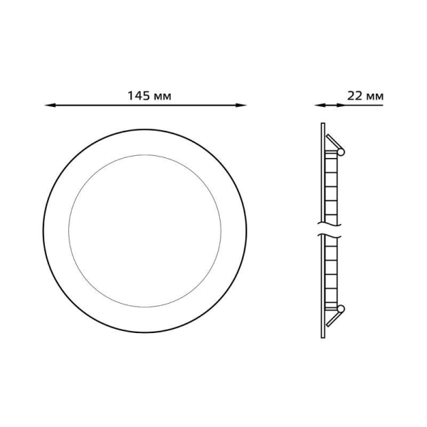 Светильник светодиодный Slim 9Вт 6500К IP20 750лм 220-240В ДВО круг бел. GAUSS 939111309
