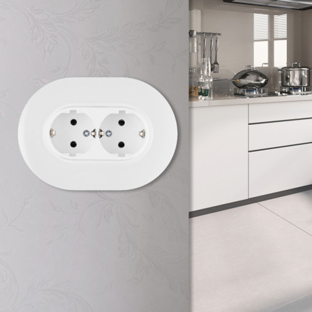 Розетка Arte Milano SET08-double-40-2 white
