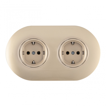 Розетка Arte Milano SET08-2-40-1x2 shampan