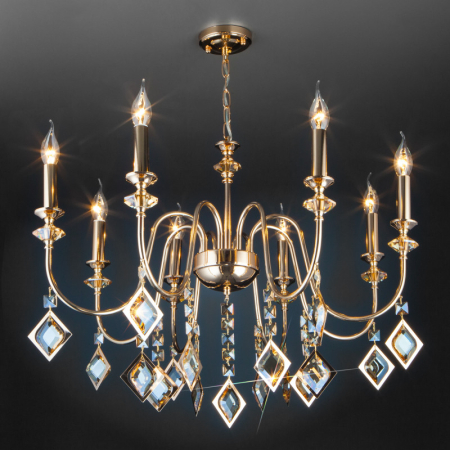 Подвесная люстра Eurosvet 10120/8 золото/тонированный хрусталь Strotskis Sma