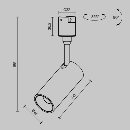 Светильник на шине Maytoni Technical TR163-1-10W3K-M-B