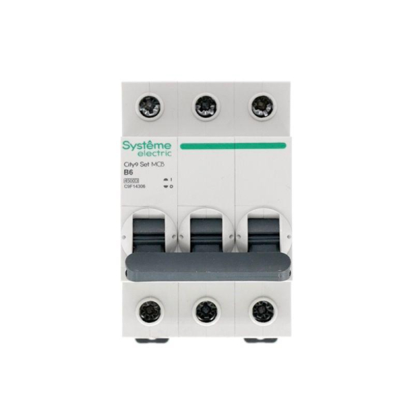 Выключатель автоматический модульный 3п B 6А 4.5кА City9 Set 400В SE C9F14306