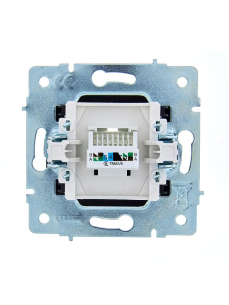 Розетка компьютерная 1-м СП ASTI IP20 RJ45 механизм Cat 6e черн. бархат LEZARD 7081-4288-140