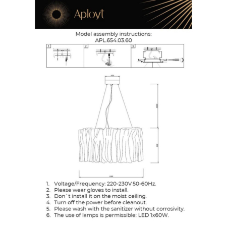 Подвесная люстра APLOYT APL.654.03.60