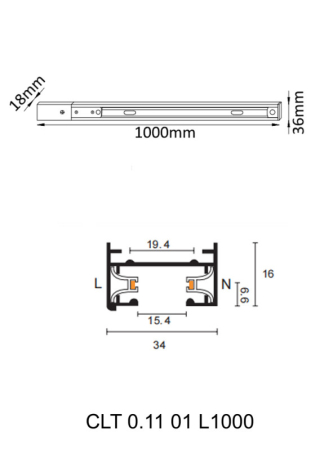 Шинопровод Crystal Lux CLT 0.11 01 L1000 BL