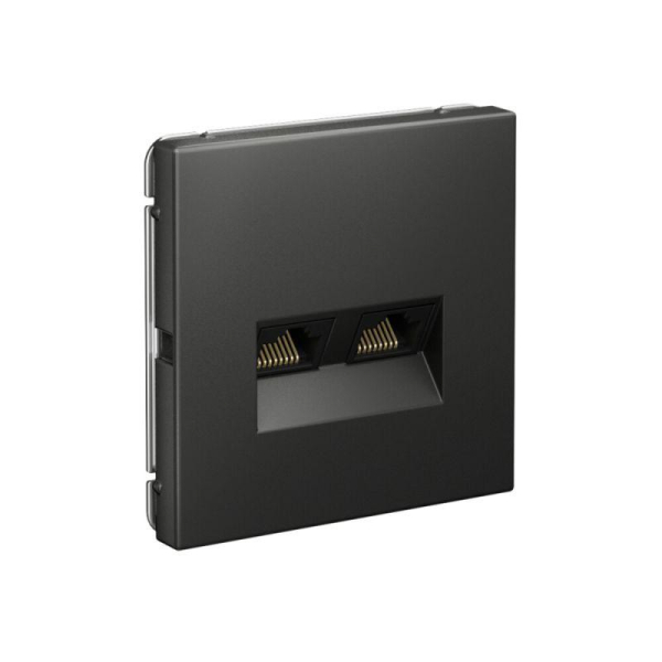 Розетка двойная компьютерная ArtGallery RJ45+RJ45 кат. 6A механизм базальт SE GAL001488