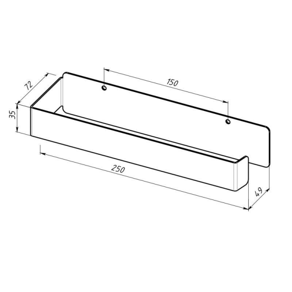 Держатель для бумажных полотенец, настенный, монтаж без сверления, белый REXANT