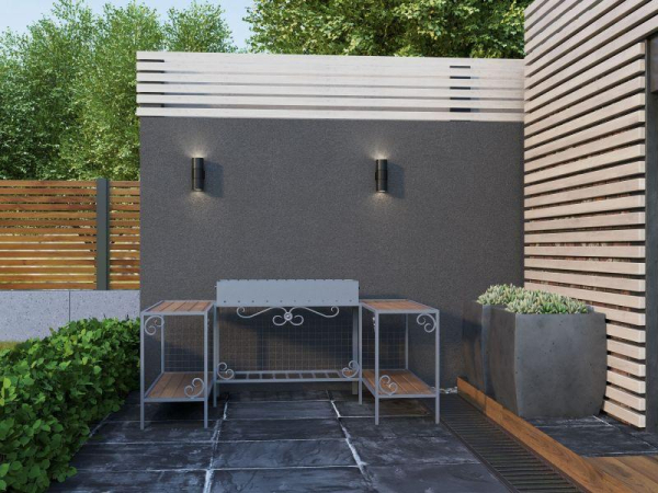 Светильник 5108 2хGU10 IP65 уличный настенный сер. IEK LT-UBU0-5108-GU10-2-K03