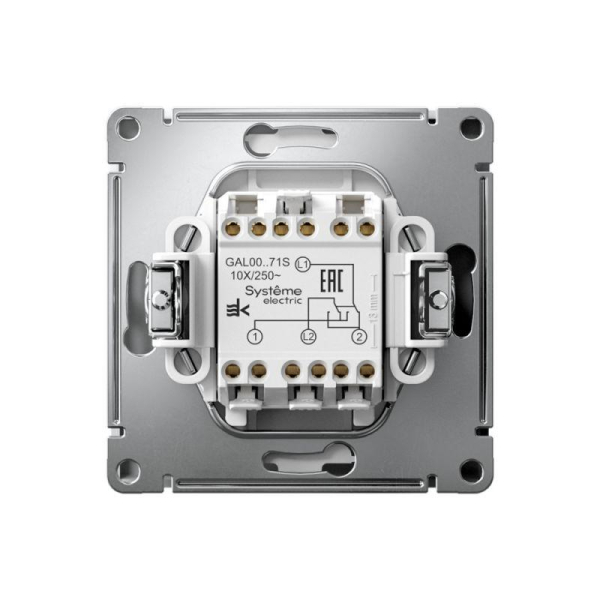 Переключатель перекрестный ArtGallery 10AX быстрозажим. клем. механизм бел. SE GAL000171S