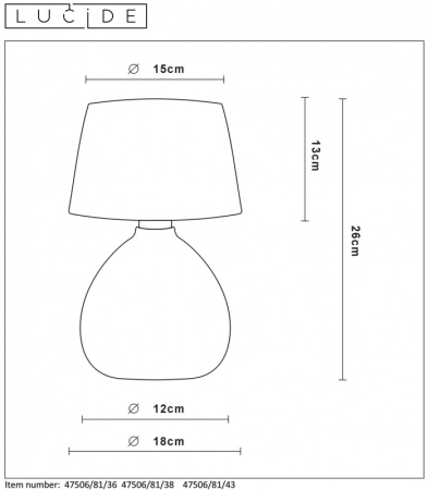 Настольная лампа LUCIDE 47506/81/36