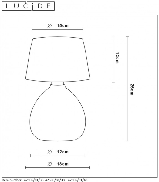 Настольная лампа LUCIDE 47506/81/36